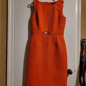 Orange Buckle Detail Professional Dress